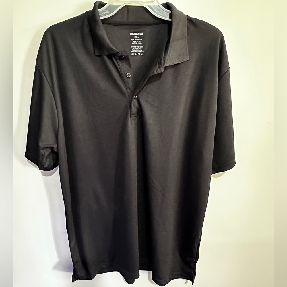 Real Essentials Mens 🤠Black Polo